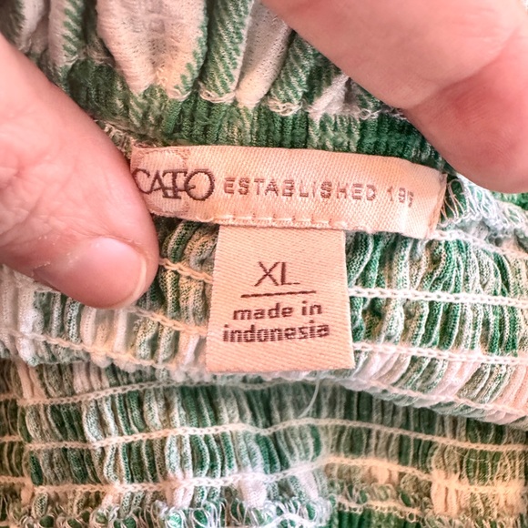 Cato XL Green Gingham Smocked Maxi Dress Cottagecore Boho Spring - Picture 4 of 16